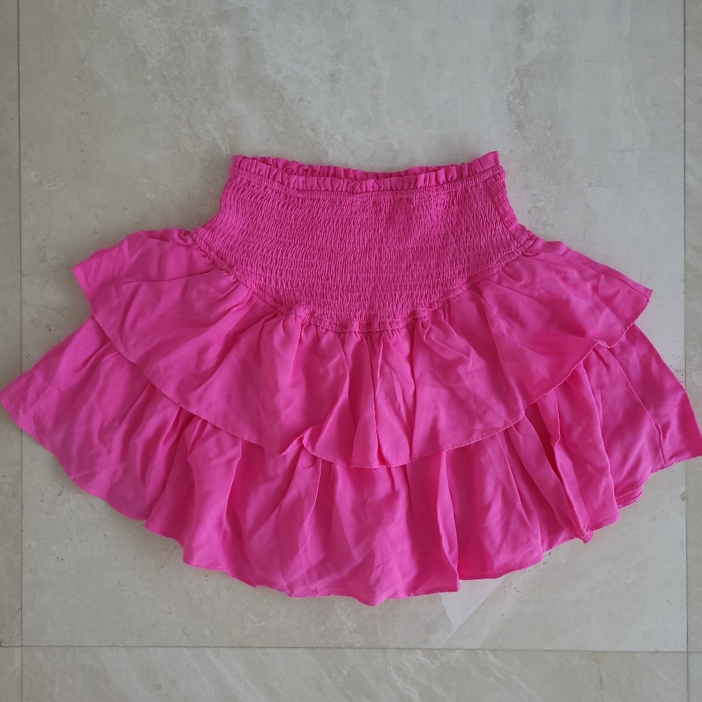 Hot pink mini skirt